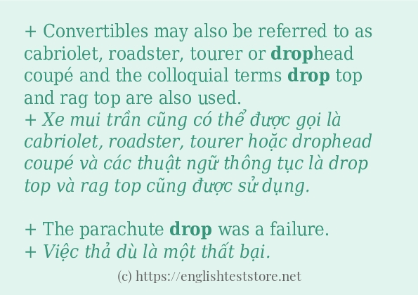 drop sử dụng như thế nào và câu ví dụ