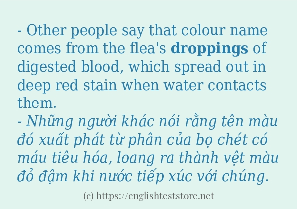 droppings sử dụng thực tế trong câu