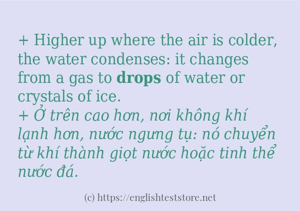 drops câu ví dụ và cách sử dụng