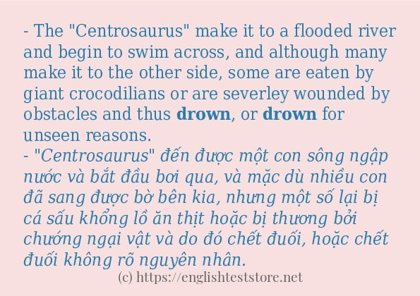 drown cách sử dụng trong câu và ví dụ