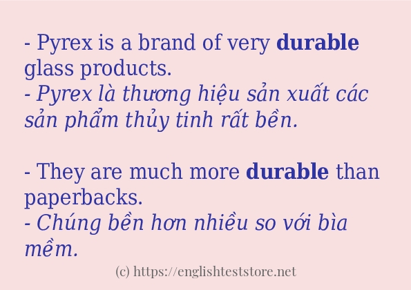 durable ví dụ cách dùng trong câu durable ví dụ cách dùng trong câu