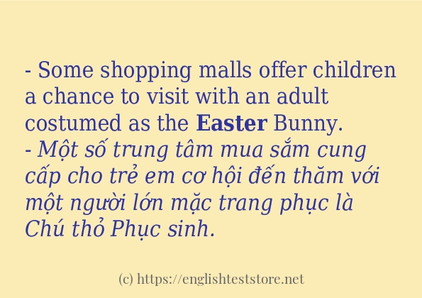 easter câu ví dụ về cách dùng