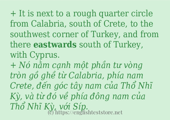 eastwards dùng như thế nào?
