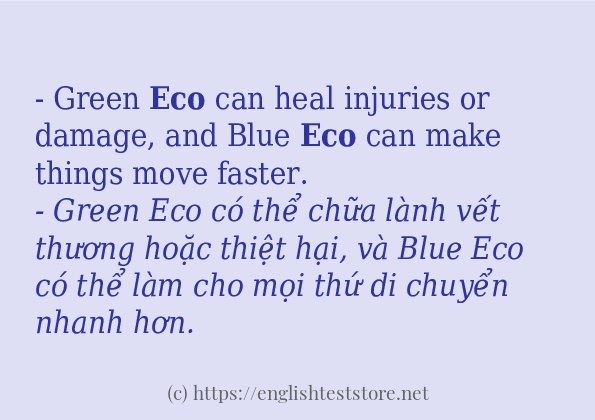 eco các ví dụ và câu điển hình
