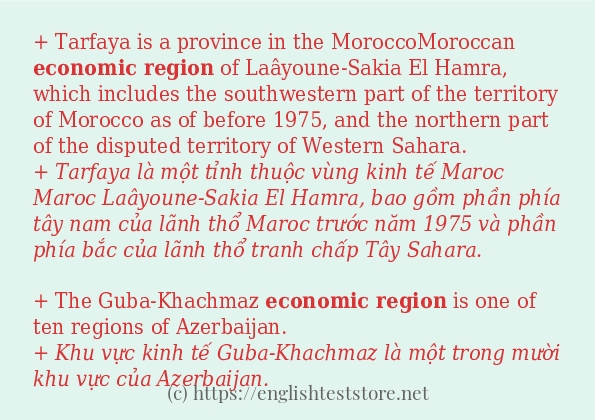 economic region cách sử dụng trong câu và ví dụ