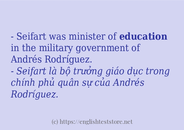 education sử dụng thực tế trong câu