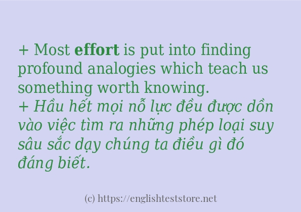 effort câu ví dụ và cách dùng