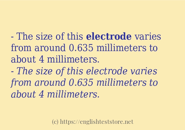 electrode cách dùng và ví dụ trong câu