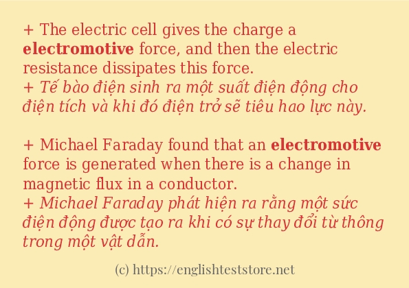 electromotive ví dụ và cách sử dụng trong câu