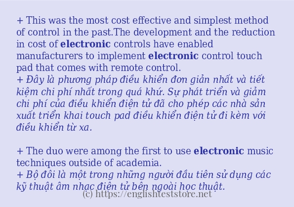 electronic các cách dùng và câu ví dụ