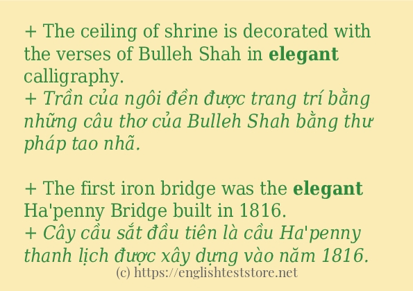 elegant cách dùng và ví dụ trong câu elegant cách dùng và ví dụ trong câu