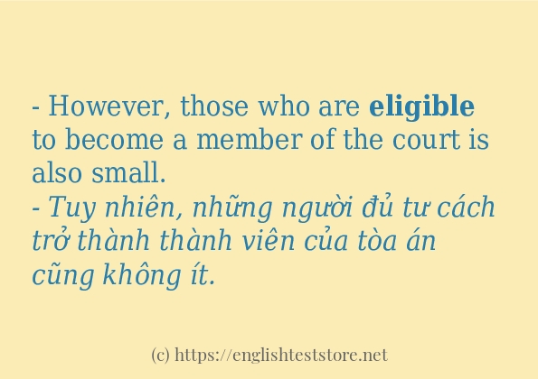 eligible câu ví dụ về cách dùng eligible câu ví dụ về cách dùng