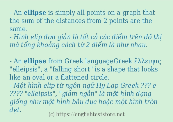 ellipse cách dùng trong câu và ví dụ