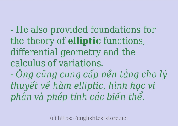 elliptic cách dùng và câu ví dụ