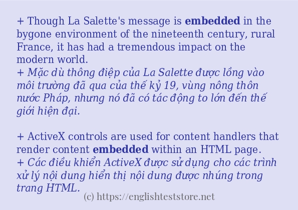 embedded các ví dụ và câu điển hình