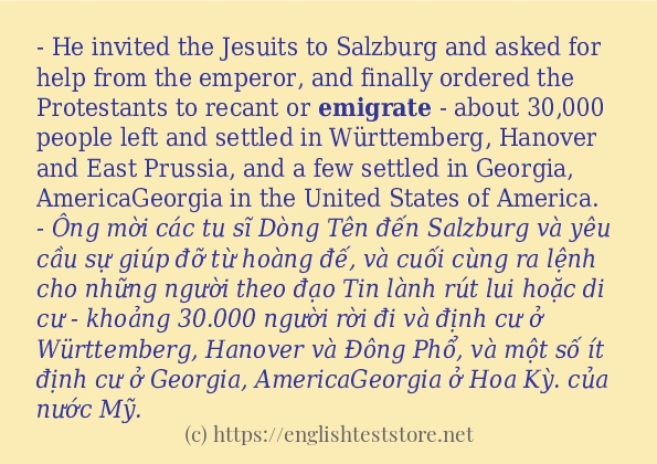 emigrate có bao nhiêu cách dùng?