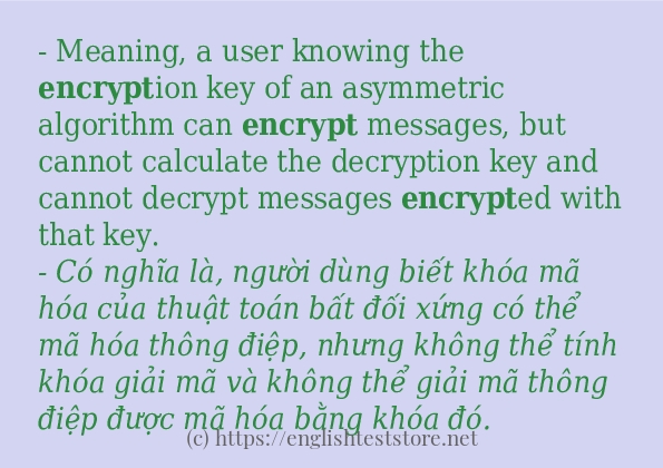 encrypt cách sử dụng trong câu và ví dụ