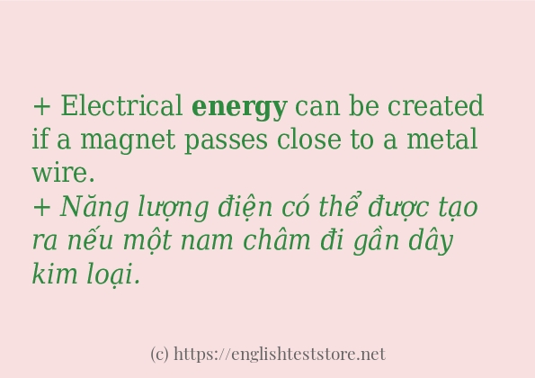 energy cách dùng và ví dụ trong câu