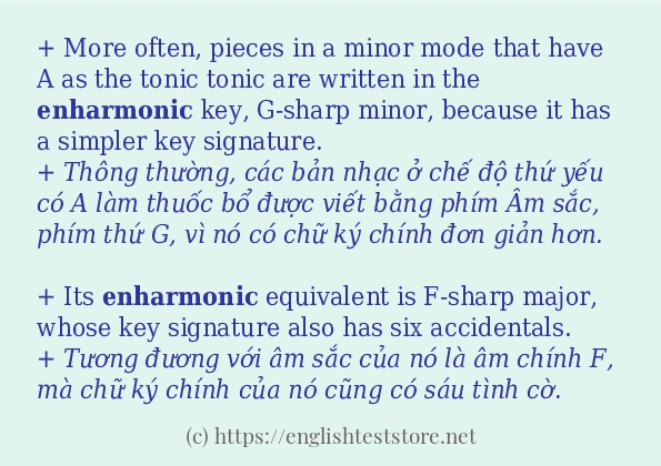 enharmonic sử dụng thực tế trong câu