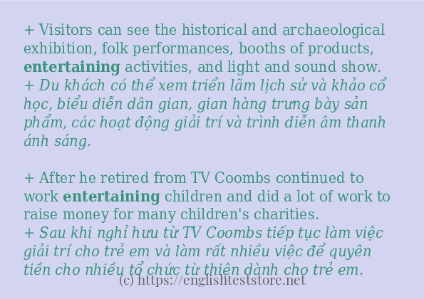 entertaining áp dụng trong câu và ví dụ