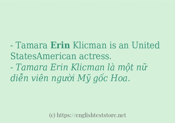 erin cách sử dụng và câu ví dụ
