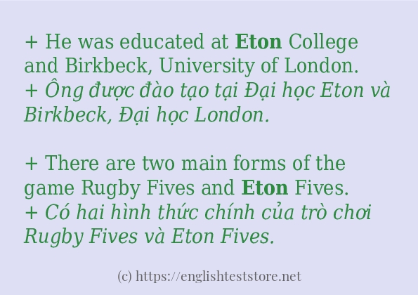 eton sử dụng thực tế trong câu