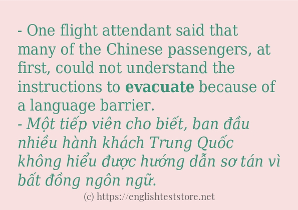 evacuate áp dụng trong câu và ví dụ