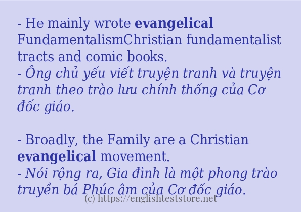 evangelical câu ví dụ về cách dùng