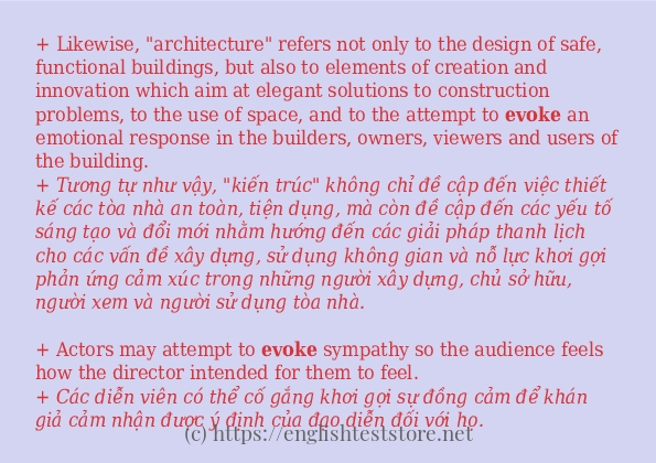 evoke cách dùng trong câu và ví dụ