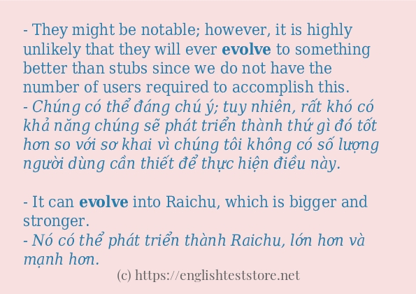 evolve cách dùng và ví dụ trong câu