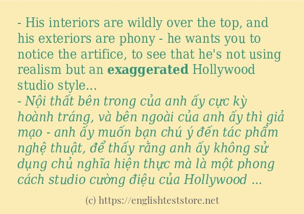 exaggerated cách sử dụng trong câu và ví dụ
