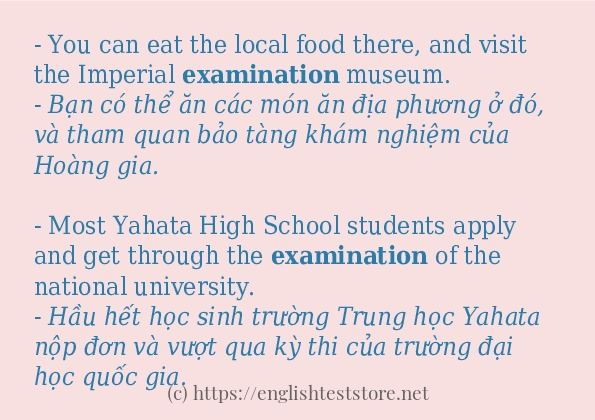 examination có bao nhiêu cách sử dụng? examination có bao nhiêu cách sử dụng?