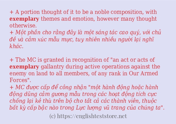 exemplary các cách dùng và câu ví dụ