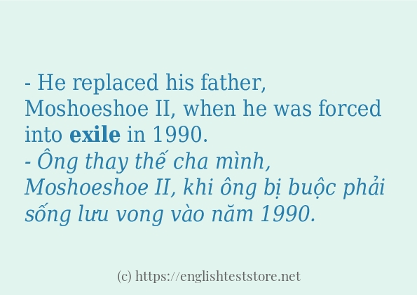 exile áp dụng trong câu và ví dụ