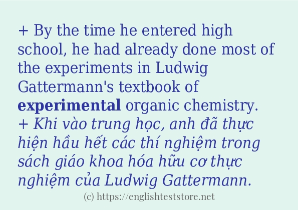 experimental các cách dùng và câu ví dụ