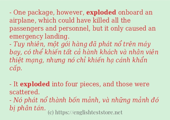 exploded các cách dùng và câu ví dụ exploded các cách dùng và câu ví dụ