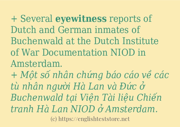 eyewitness câu ví dụ và cách sử dụng