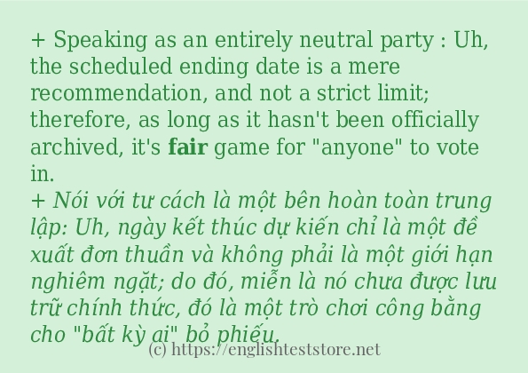 fair ví dụ cách dùng trong câu