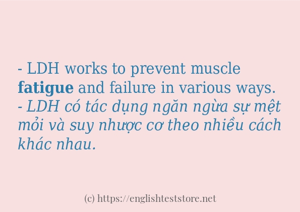 fatigue câu ví dụ về cách dùng