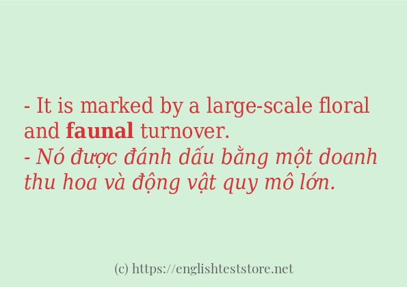 faunal áp dụng trong câu và ví dụ
