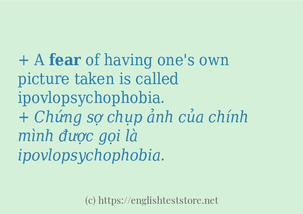 fear sử dụng thực tế trong câu