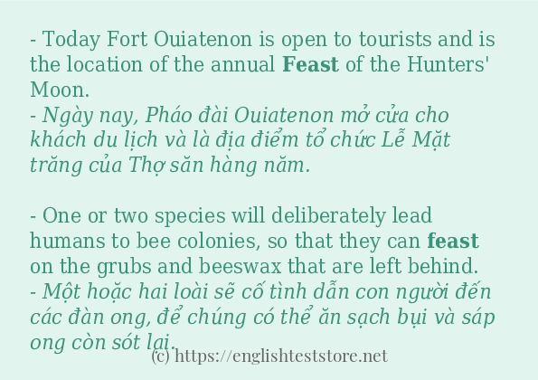 feast áp dụng trong câu và ví dụ