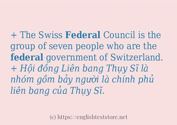 federal áp dụng trong câu và ví dụ federal áp dụng trong câu và ví dụ