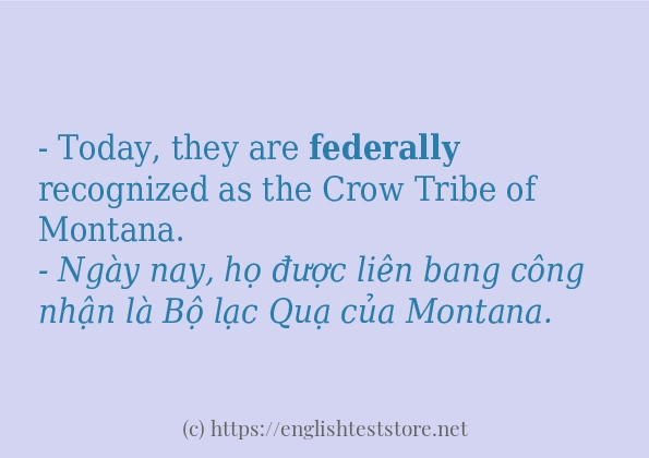 federally câu ví dụ và cách dùng
