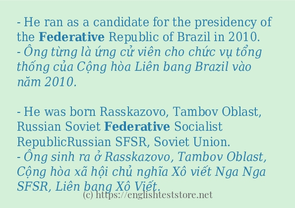 federative câu ví dụ và cách dùng