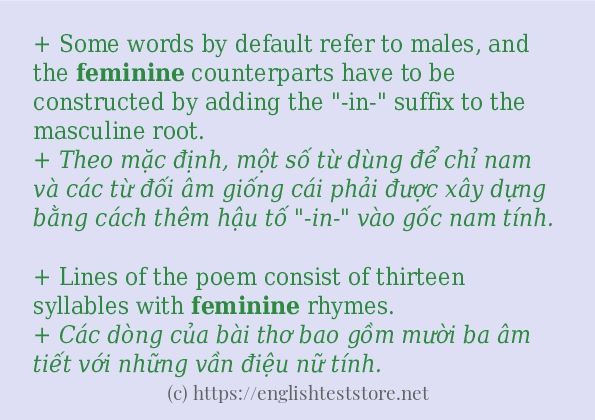 feminine câu ví dụ và cách sử dụng