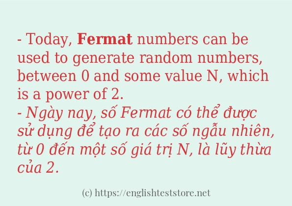 fermat cách sử dụng trong câu và ví dụ