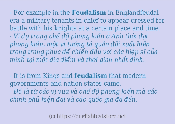 feudalism cách sử dụng và câu ví dụ