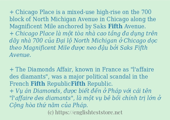 fifth sử dụng thực tế trong câu fifth sử dụng thực tế trong câu