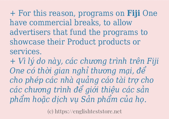 fiji các ví dụ và câu điển hình